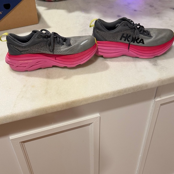 Hoka Gray and Pink Athletic Shoes - Picture 8 of 8